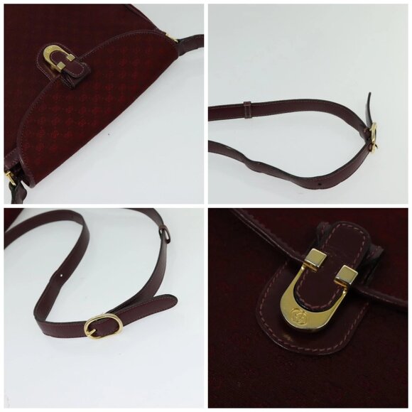 GUCCI Micro GG Canvas Shoulder Bag Red Gold Auth BA2289 - Picture 16 of 16